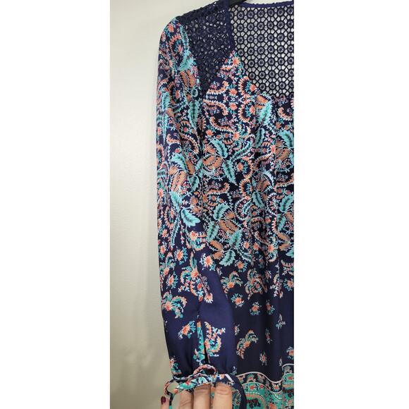 Sequin Hearts Dress Womens Small Midi Boho Cottage Core Peasant Whimsical Dress - Picture 4 of 7